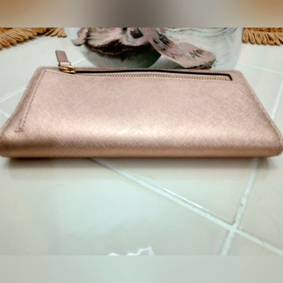 Kate Spade rose gold 'Staci' slim folding wallet, 7" x 3.5", NWOT! - Picture 3 of 9